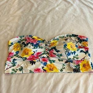 Torrid Floral Lace Up Bandeau Swim Top size 4